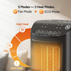 Chauffage d'appoint, 1500W PTC Chauffage Soufflant, Télécommande, 3 Modes Chauffants, Thermostat, Minuterie 12H, Protection de Sécurité, Silencieux, Chauffage Portable pour Maison, Bureau