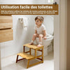 Tour d’Observation Montessori pour Enfant – Chaise d’Apprentissage Bébé Sécurisée, Tabouret en Forme Nuage Antidérapant pour Salle de Bain, Toilettes et Chambre – Classic Natural
