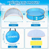 Piscine Bebe avec Pare Soleil 4 en 1, Tente Anti UV Bébé FPS 50+, Tente de Plage Bebe avec Moustiquaire, Pop-Up Piscine de Plage, Petite Piscine Bebe pour Pique-Nique, Jardin