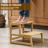 Tour d’Observation Montessori pour Enfant – Chaise d’Apprentissage Bébé Sécurisée, Tabouret en Forme Nuage Antidérapant pour Salle de Bain, Toilettes et Chambre – Classic Natural