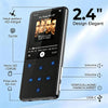 Lecteur MP3 64Go avec Bluetooth 5.3, Haut-Parleur intégré, Écran 2,4 Pouces Avec radio FM, enregistreur,Cadre central en métal,boutons tactiles, compatible avec les cartes mémoire jusqu'à 128 Go