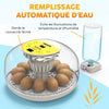 Couveuse Oeuf Automatique - Contrôle Humidité, Réglage Température, Couveuse Automatique 12/24 œufs - Incubateur Auto - Vue 360°, facile à utiliser et nettoyer