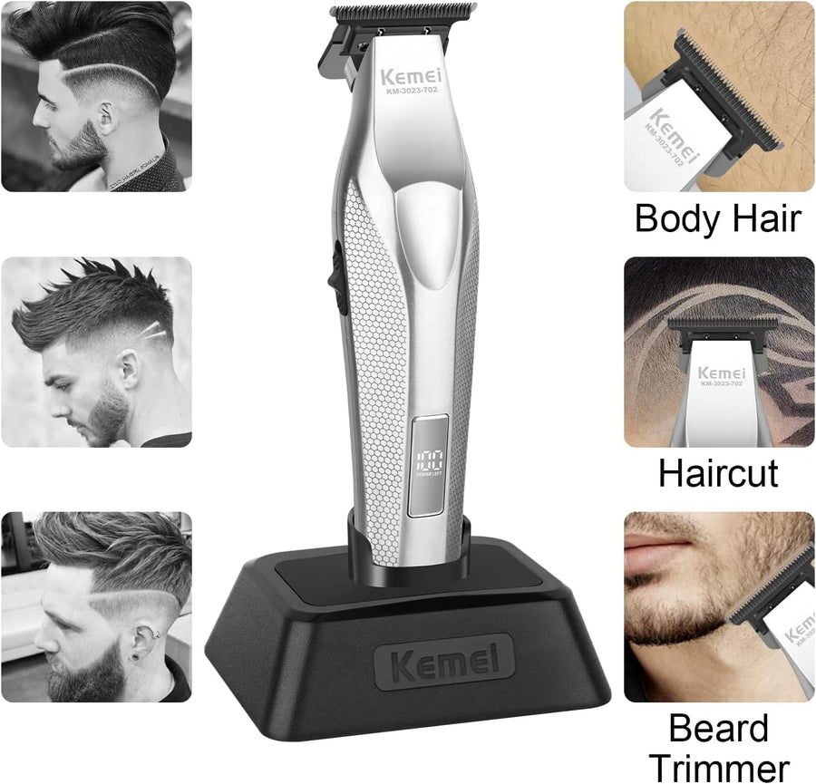 Tondeuse à cheveux professionnelle pour homme, tondeuse à barbe sans fil sans fil, tondeuse de barbier rechargeable par USB