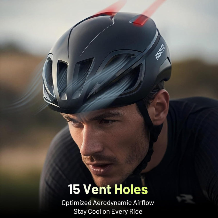 Casque Vélo Adulte Homme Femme - Casque de Cyclisme Léger et Réglable Certifiée CE 15 Aérations Doublure Amovible Taille L 59-61cm Noir Mat