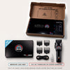 Kit : tondeuse miroir 360 LED 3 voies pour coiffeur Kit : miroir de barbier à trois voies + tondeuse professionnelle sans fil avec autonomie de 3 heures, 4 protections