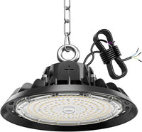 UFO 100W Éclairage LED Garage Projecteur 17000LM Réglable 60W/80W/100W LED High Bay Lampe IP65 Étanche Plafond 120° pour Garage Atelier Entrepôt