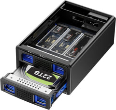 Boîtier NVMe Hybride 3.5 HDD+3*M.2 avec Ventilateur pour 2.5/3.5