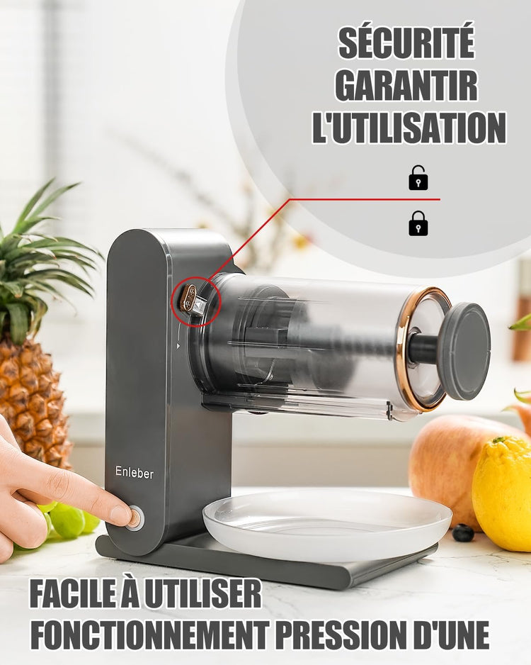 Broyeur Glace Electrique Lames Acier Inoxydable Machine Granita Cocktails Sorbets Glace Pilée