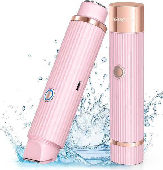 Tondeuse Bikini Femme 2en1 Rechargeable Etanche IPX7 Rasoir Pubien Humide/Sec Epilation Lisse