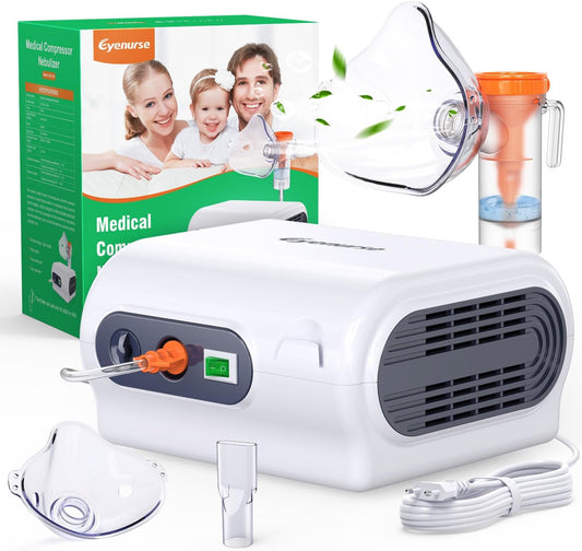 Nébulisateur Adultes Enfants Inhalateur avec Embout Buccal 2 Masques Aérosol Compact Traitement Respiratoire