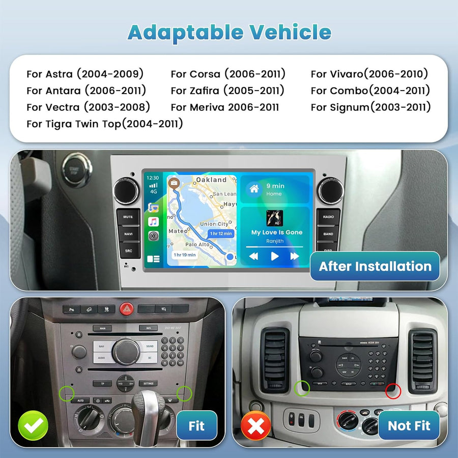 Autoradio Android 15 pour Opel Astra, Antara, Vectra, Corsa, Zafira, Meriva, Vivaro, Combo, Signum, Tigra Carplay Android Auto sans Fil -7" Écran Tactile avec WiFi GPS FM/RDS BT SWC+Caméra+MIC