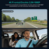 Dashcam 4K Voiture avec GPS, Wi-FI, Dashcam Voiture Avant Intérieur 2,5K 1080P, Vision Nocturne Infrarouge, supercondensateur, accéléromètre, Mode stationnement, Enregistrement en Boucle