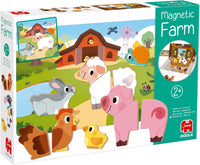 Goula Ferme magnétique Jouet Enfant Eveil 1er Age Jeu Educatif 12 Animaux de la Ferme en Bois magnétique A Assembler 10 Cartes modèles Dès 2 Ans