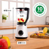 Bosch Blender VitaPower Série 4, MMB4151W, mixeur smoothies, 1200 W, 30 000 tr/min, lames en acier inoxydable, bol Tritan, 2 vitesses et fonction turbo