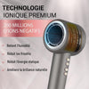 Sèche-cheveux ionique compact et puissant avec diffuseur pour boucles, air froid, brushing et coiffure professionnelle - Silencieux, léger, multifonction Accessoires inclus BLEU