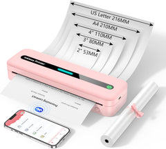 Imprimante Thermique Portable Sans Encre 300 DPI Bluetooth Sans Fil Compatible Android et iOS ROSE