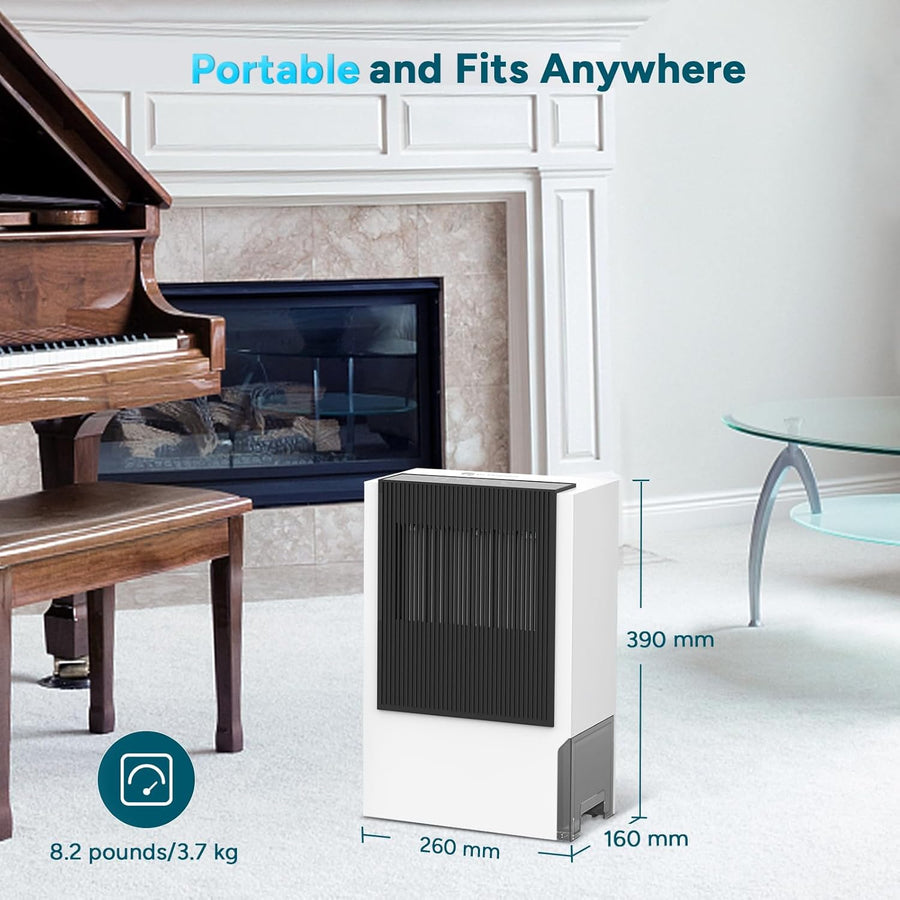 Déshumidificateur électrique 3L Silencieux de Pièce Portable 90㎡ à économie D'énergie Contre I'humidité