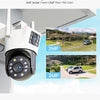 Caméra Surveillance WiFi avec Double Objectif 2MP+2MP, Caméra Motorisée Extérieure, 360° Vue Détection Humaine/Véhicule, Audio Bidirectionnel, Sirène Alarme, Vision Nocturne en Couleur