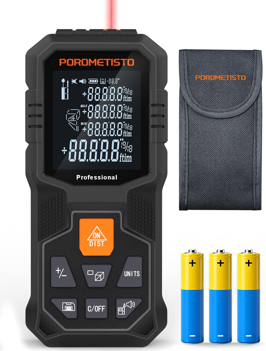 Télémètre Laser 50m : Angle, Longueur, Surface, Volume, Pythagore, Addition/soustraction; Filetage Laiton 1/4; Ergonomique
