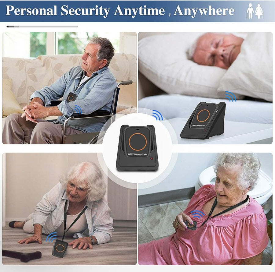 Interphone Sans Fil Audio Bidirectionnel Bouton Appel Soignant Pager Personne Agée