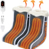 Chauffe-pieds Électrique avec Ouverture Élastique, Design Séparé Chausson Chauffant Électrique, 6 Températures, 4 Minuteurs, Câble de 2,3 m, Réchauffement Rapide pour les Pieds Froids