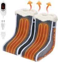 Chauffe-pieds Électrique avec Ouverture Élastique, Design Séparé Chausson Chauffant Électrique, 6 Températures, 4 Minuteurs, Câble de 2,3 m, Réchauffement Rapide pour les Pieds Froids