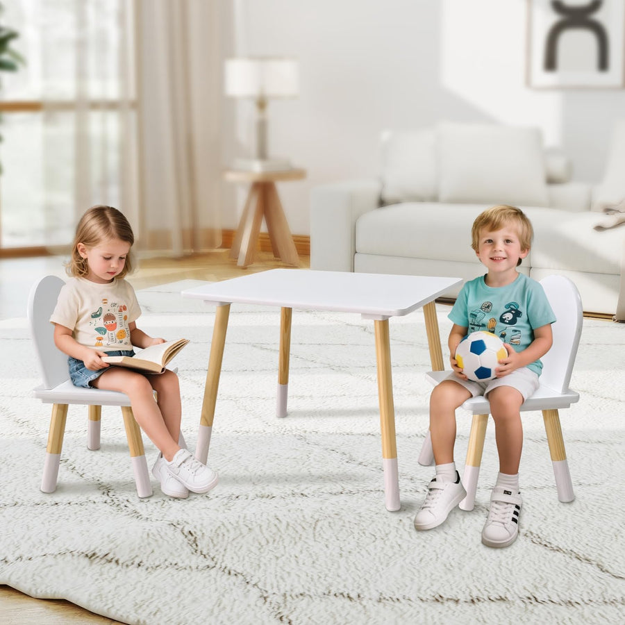 Ensemble Table et Chaises pour Enfants Garçons Filles, Table d'Activités en Bois, Idéal pour La Salle de Classe, Maison, Crèche Ou Jeux