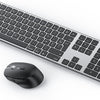 Kit Clavier et Souris Bluetooth pour Mac, Clavier et Souris sans Fil AZERTY Français Rechargeable avec 3 Canaux Bluetooth pour Apple Mac Pro/Mini, MacBook Pro/Air, iMac, iMac Pro, Gris Foncé