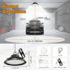 UFO 100W Éclairage LED Garage Projecteur 17000LM Réglable 60W/80W/100W LED High Bay Lampe IP65 Étanche Plafond 120° pour Garage Atelier Entrepôt