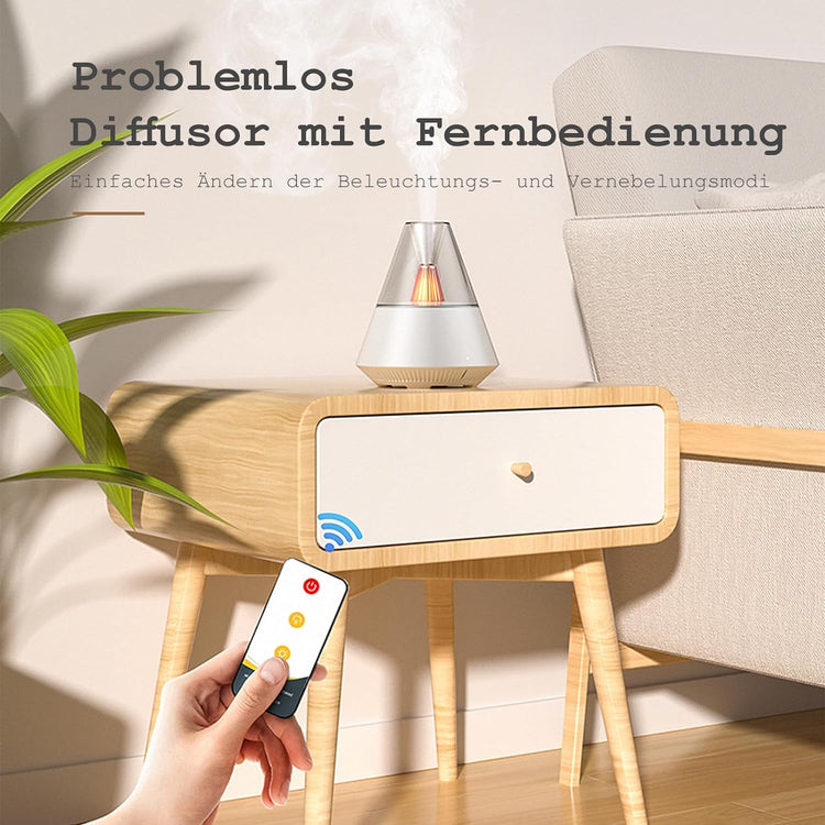 Diffuseur Huiles Sssentielles Humidificateur Portable Brume Froide Effet Lumière Chaude Télécommande Capacité 150ml NOIR