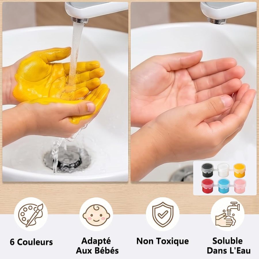 Kit d'empreintes de main avec veilleuse LED, empreinte de pied de bébé avec Empreinte de main pour couples et familles, kit d'empreintes de pattes de chien et chat, souvenir à faire soi-même