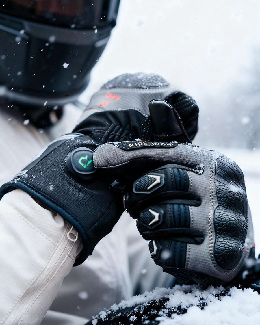 Gants Moto Chauffants Taille L, CE Niveau 1 KP, Écran Tactile Chauffage jusqu'au bout des doigts, 3 niveaux, mode intelligent, batterie rechargeable 7,4 V, imperméables, modèle : MG7501H