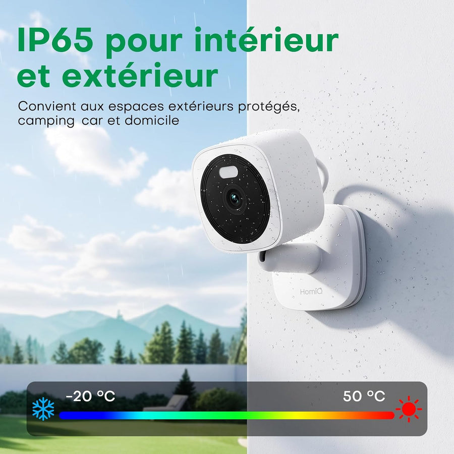 Caméra Intérieure Magnétique 3MP 2K, Vision Nocturne Couleur 0,01 Lux Caméra Intérieure Wi‑Fi, Détection Mouvement Humain, Audio Bidirectionnel, Étanche IP65, Compatible Alexa Et Google