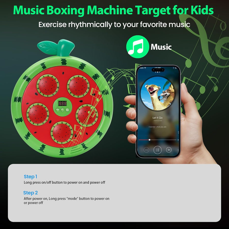 Machine de Boxe Musicale, Music Boxing Machine avec Gants de Boxe Enfant, 3 Modes de Vitesse Boxe Mural Musique pour la Maison