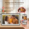 Cadre photo numérique WiFi de 15,6 pouces, cadre photo numérique intelligent, grande capacité de 32 Go, écran tactile HD IPS, rotation automatique, partagez des photos/vidéos instantanément