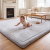 Tapis D’éveil Bébé Velours 120x170cm, Épais et Doux, 3,5cm Tapis Bébé Épais Tapis de Jeux Bébé avec Protection Anti-Choc Dessous Antidérapant, Oeko-Tex 100, Facile à Nettoyer,pour Jouer et Ramper, Gris