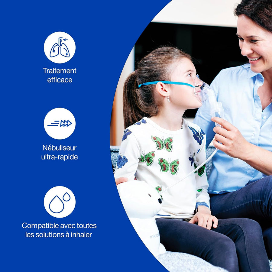 Microlife NEB 200 Nébuliseur, Qualité Professionnelle, Utilisation Intensive, Vitesse de Traitement Ultra-Rapide, Tous Types de Médicaments, Remboursement LPPR