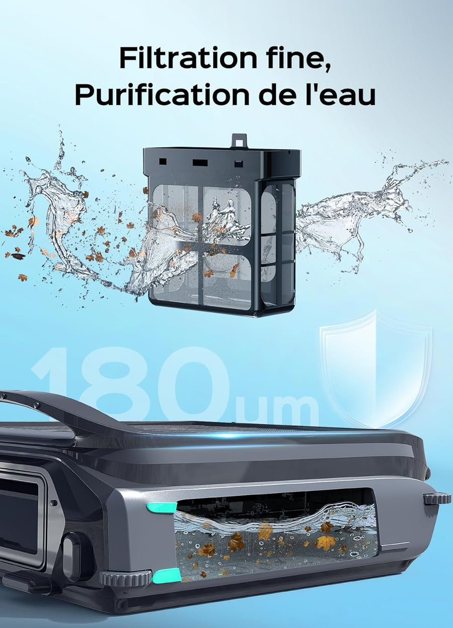 Skimmer WYBOT F1 Piscine Hors Sol Double Énergie (Solaire + Batterie), Nettoie La Surface De L’Eau, Pilotage par App, Fonctionne 24h/24, pour Toutes Piscines – Robot Piscine sans Fil