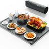 Plaque Chauffante pour Aliments, Tapis Chauffant Électrique Enroulable Extensible avec 7 Températures, Minuteur 99H, Affichage ℃/℉, Idéal Réchaud Buffet, Repas, Réceptions Garder au Chaud