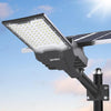 Lampadaires solaires d'extérieur, 6500 K ultra grands feux de stationnement commerciaux du crépuscule à l'aube, lampes de sécurité étanches IP67 à énergie solaire