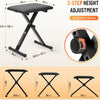 Support de clavier et banc de clavier - 6 niveaux réglables en hauteur - Double X-Frame - Pour clavier de 61, 76 et 88 touches - Charge maximale : 168 kg