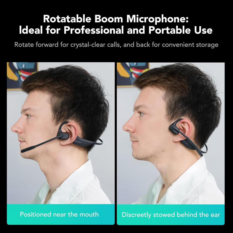 OpenEar Pro 2 Casque Bluetooth sans Fil avec Micro, Antibruit pour Les Appels, Connexion Multipoint Bluetooth 5.4,15H Oreilles Libres Confort Écouteurs sans Fil