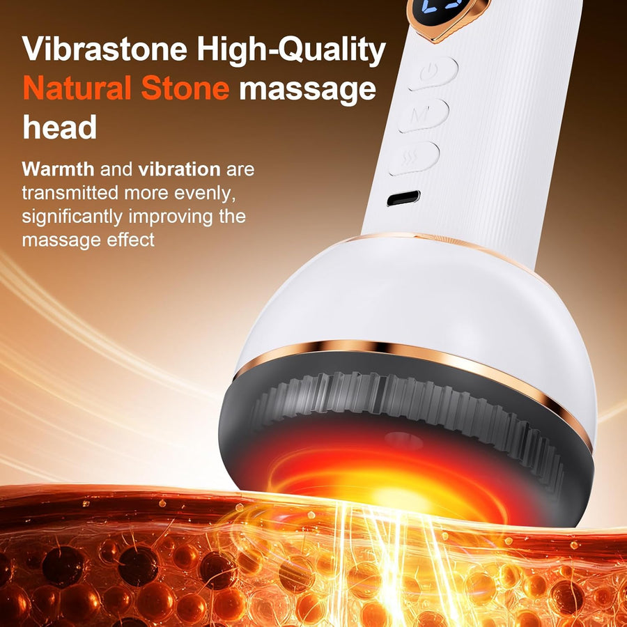 Vibrastone massage,Vibrastone Gua Massage,Massage Anti Cellulite avec fonction de chaleur et de vibration,pour les mains, le dos, les pieds pour Détendre Les Muscles