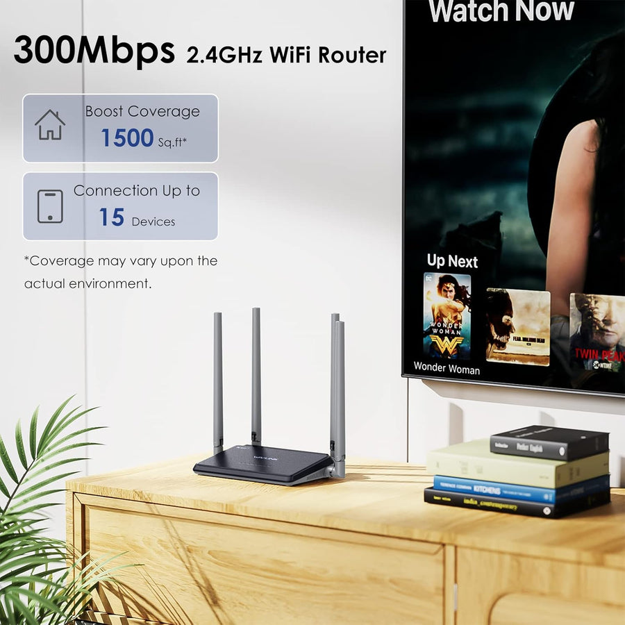 WAVLINK N300 Routeur 4G LTE avec Chipset Qualcomm - Routeur Mobile Haut Débit jusqu'à 150Mbps, WiFi 300Mbps, Slot Carte SIM, 4 Antennes 5dBi, Installation Facile, Compatible Tous Opérateurs