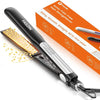 Fer à lisser 2 en 1 Boucler et lisser, 20s de chauffage rapide, plaques en titane Lisseur ionique pour un style lisse, panneau flottant 3D empêche les cheveux de tirer, avec écran LCD