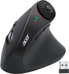 ACER Souris Ergonomique sans Fil avec Molette Défilement Latérale, Souris Verticale Bluetooth 4000 DPI (BT 5,2 + 2,4 GHz), Mouse Wireless, 8 Boutons, Récepteur USB pour iMac,PC