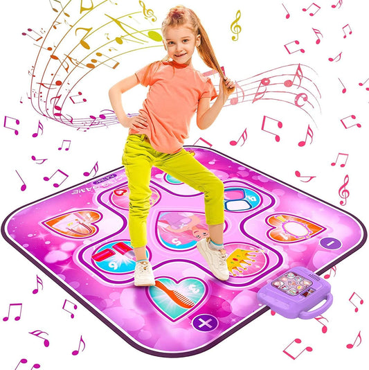 Jeux Tapis de Danse Enfant 6 Modes Volume Réglable Taille 90x100cm ROSE