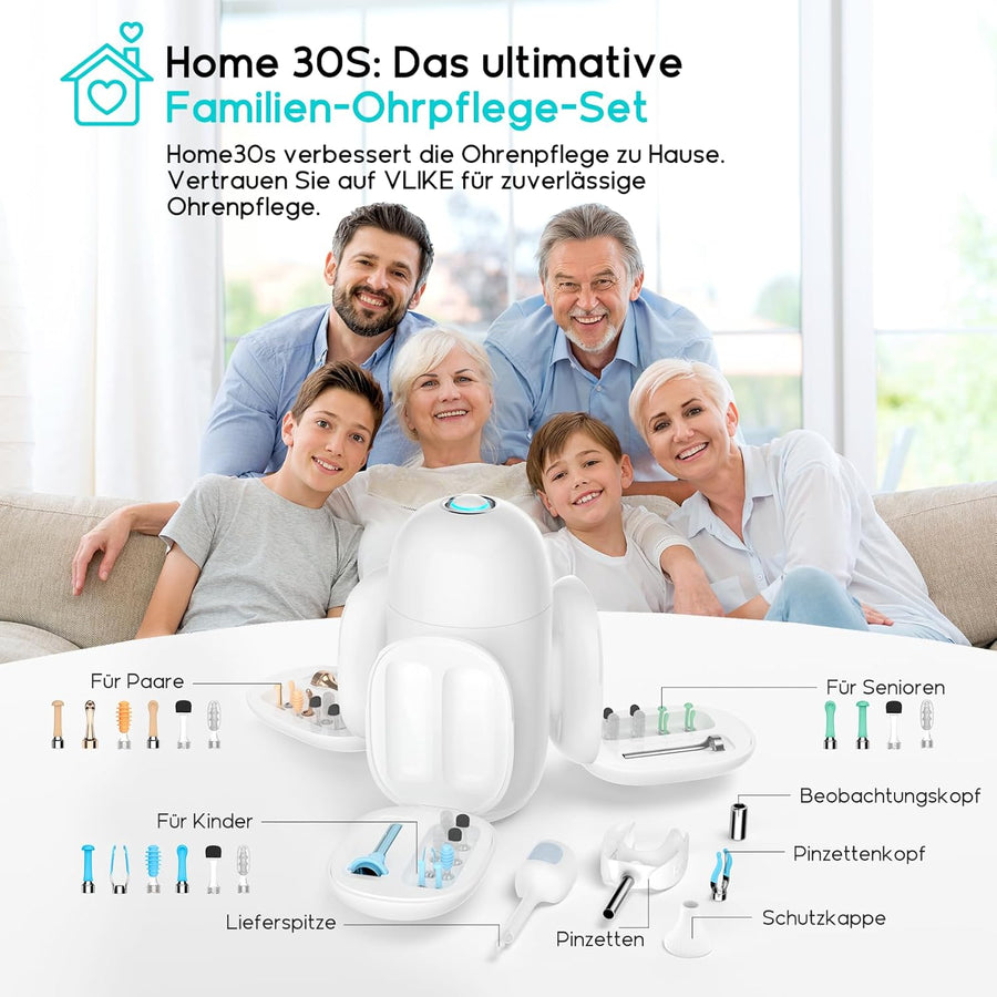 Otoscope BEBIRD Home 30S - Kit Complet de Nettoyage des Oreilles avec Caméra Flexible Pour Adultes & Enfants