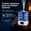 Humidificateur D'air 5L Chambre Plante, Dificateur 22dB Calme, pour 40m² mini Humidificateur d air Bebe, Minuteur 12h, Mode Sommeil, Verrouillage Enfant, Fonction Arôme, avec Hygromètre