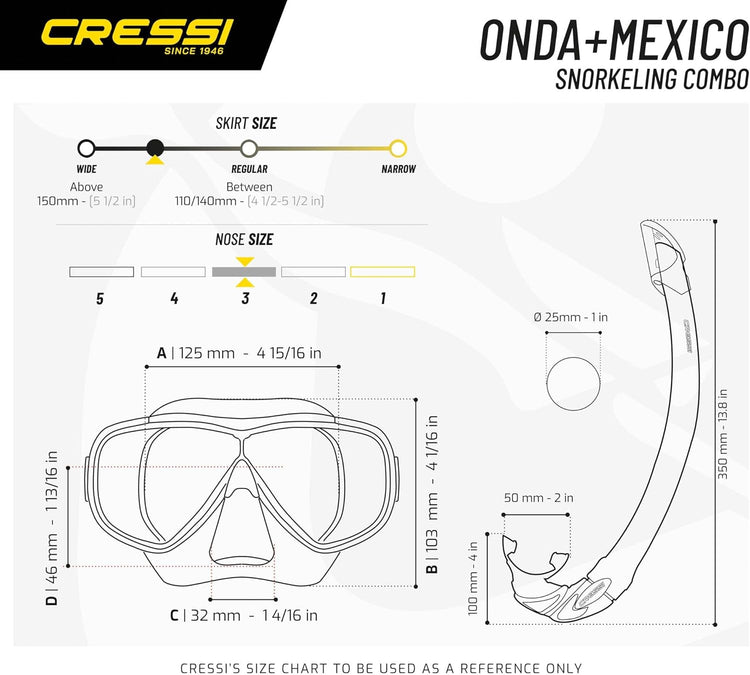 Cressi Onda Mexico Set Anti-buée 60 ML Ensemble Onda & Mexico Taille Unique Adulte Unisexe NOIR